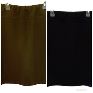 Set Of 2 PAPAVAL 2XL Mid Length Skirts Olive Green Plum Purple Womens 2XL 18/20